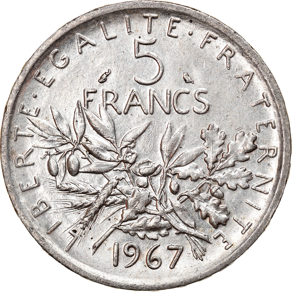 Coin, France, Semeuse, 5 Francs, 1967, Paris, AU(50-53), Silver, KM:926