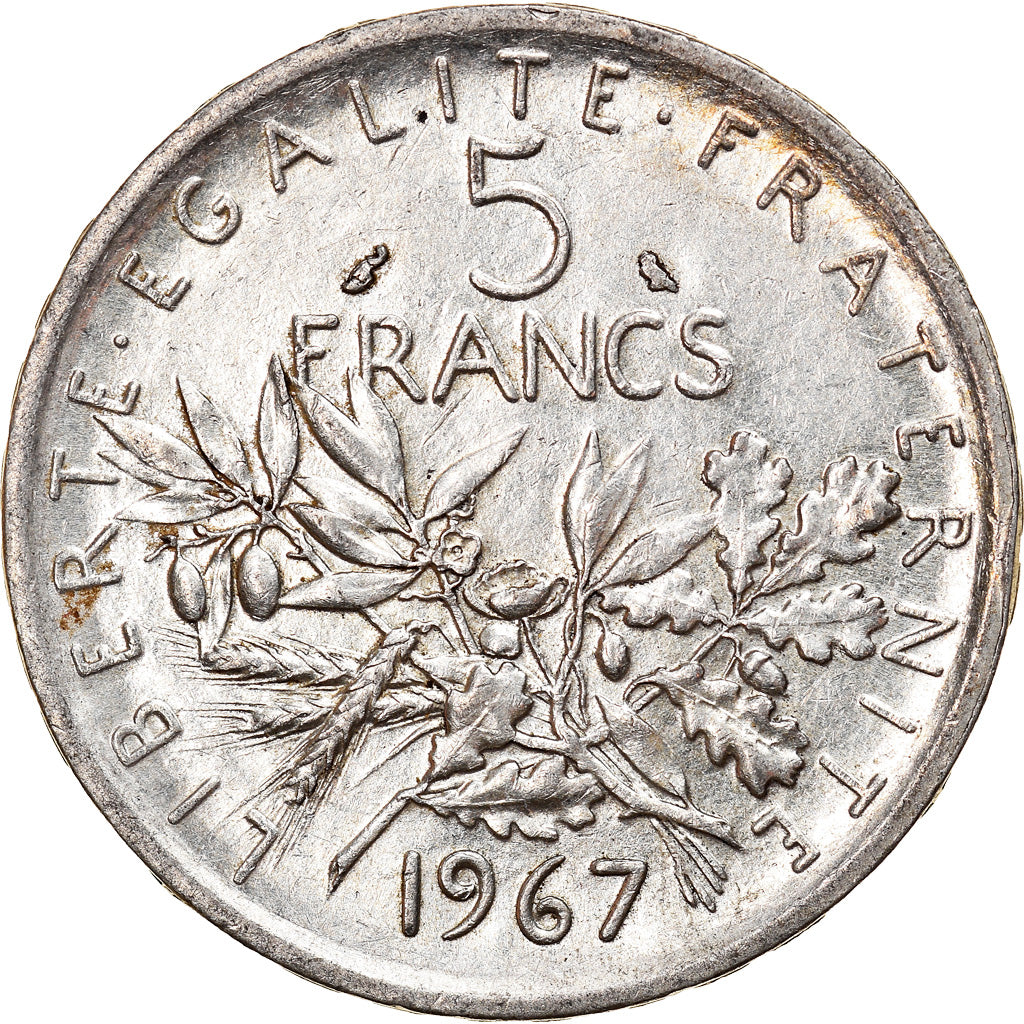 Coin, France, Semeuse, 5 Francs, 1967, Paris, AU(50-53), Silver, KM:926