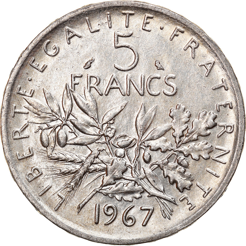 Coin, France, Semeuse, 5 Francs, 1967, Paris, AU(50-53), Silver, KM:926