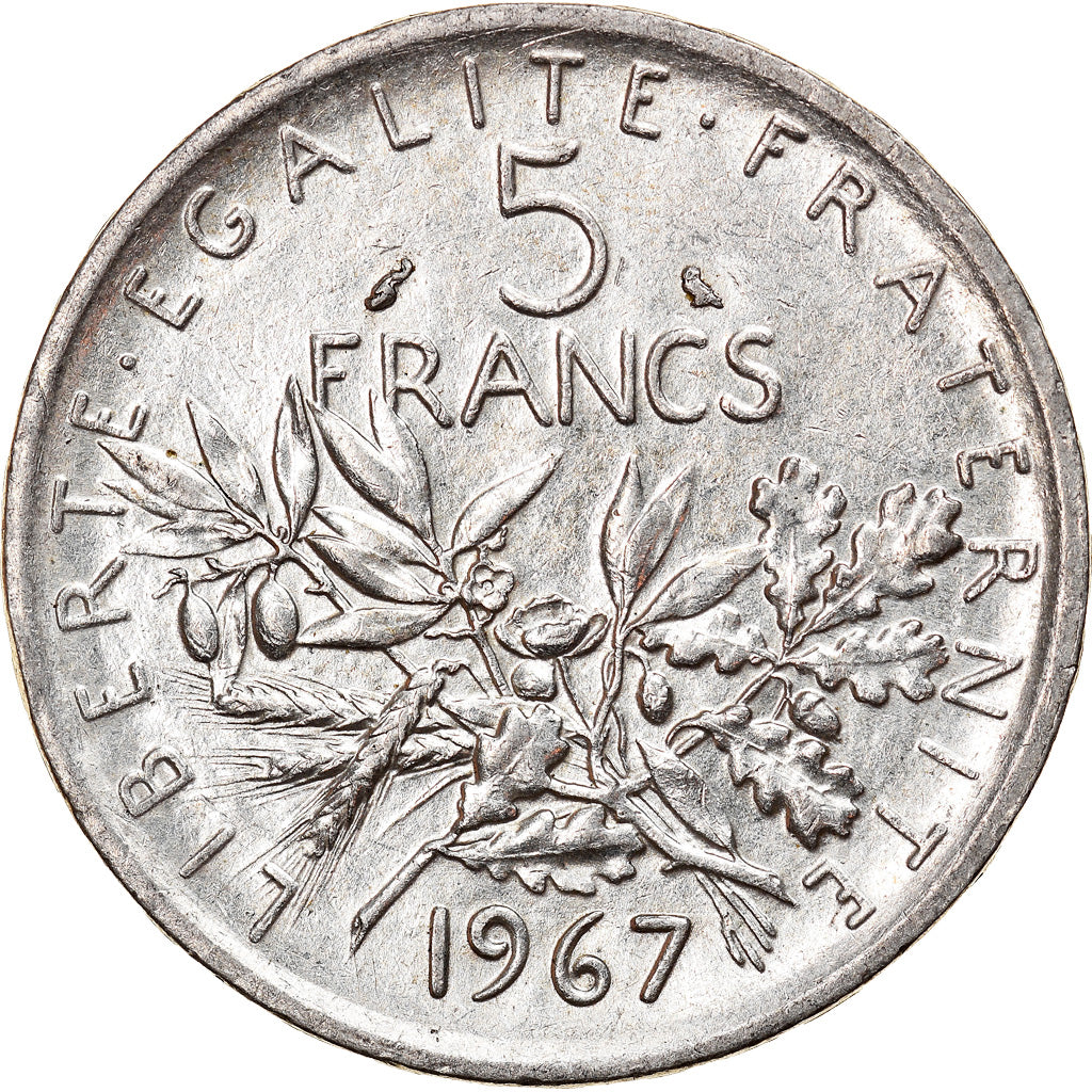 Coin, France, Semeuse, 5 Francs, 1967, Paris, AU(50-53), Silver, KM:926