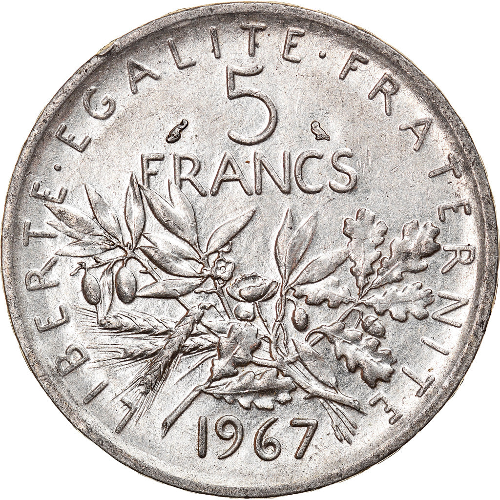 Coin, France, Semeuse, 5 Francs, 1967, Paris, AU(50-53), Silver, KM:926
