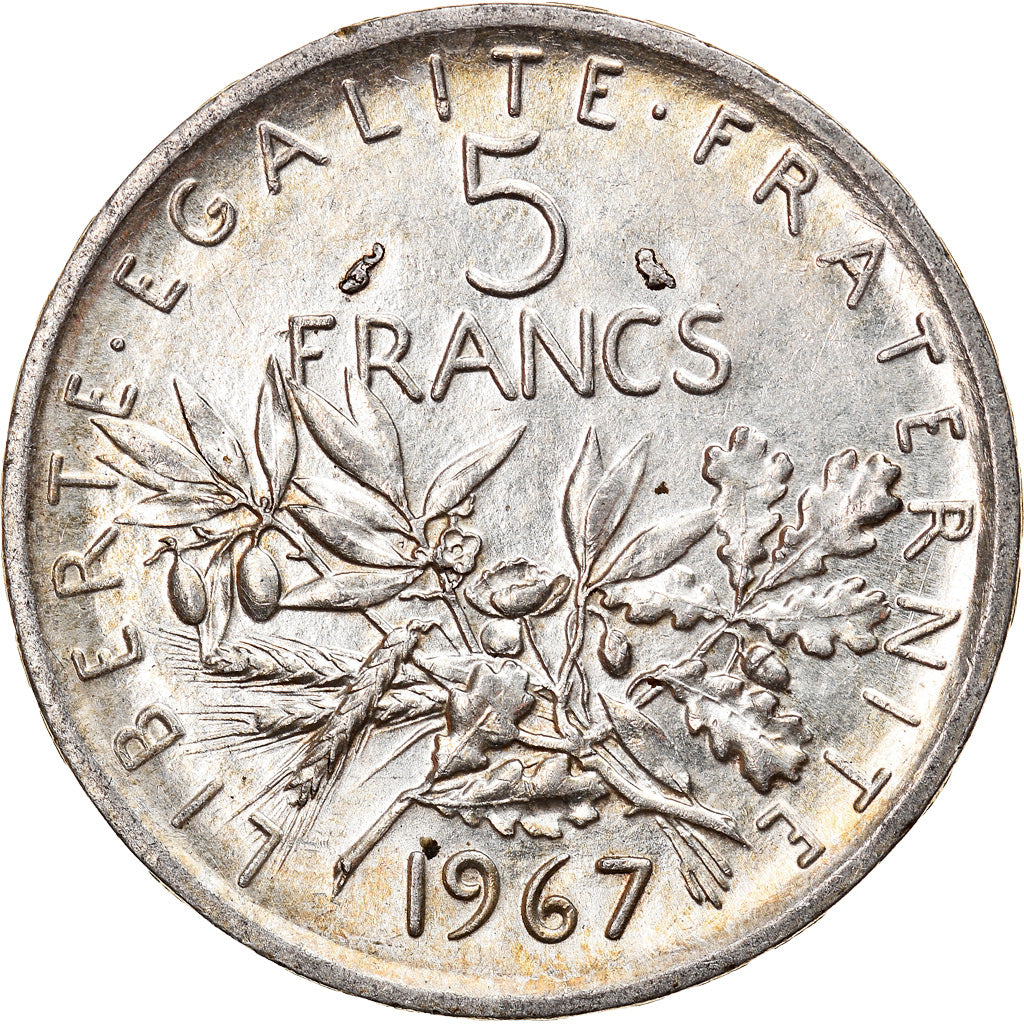 Coin, France, Semeuse, 5 Francs, 1967, Paris, AU(50-53), Silver, KM:926