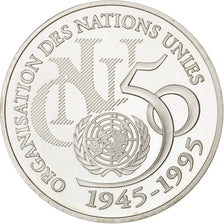 FRANCE, ONU, 5 Francs, 1995, KM #1118, MS(64), Silver, 29, Gadoury #776, 12.00