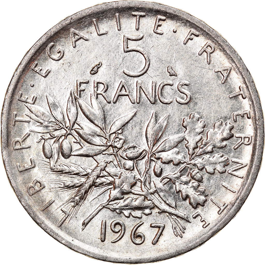 Coin, France, Semeuse, 5 Francs, 1967, Paris, AU(55-58), Silver, KM:926