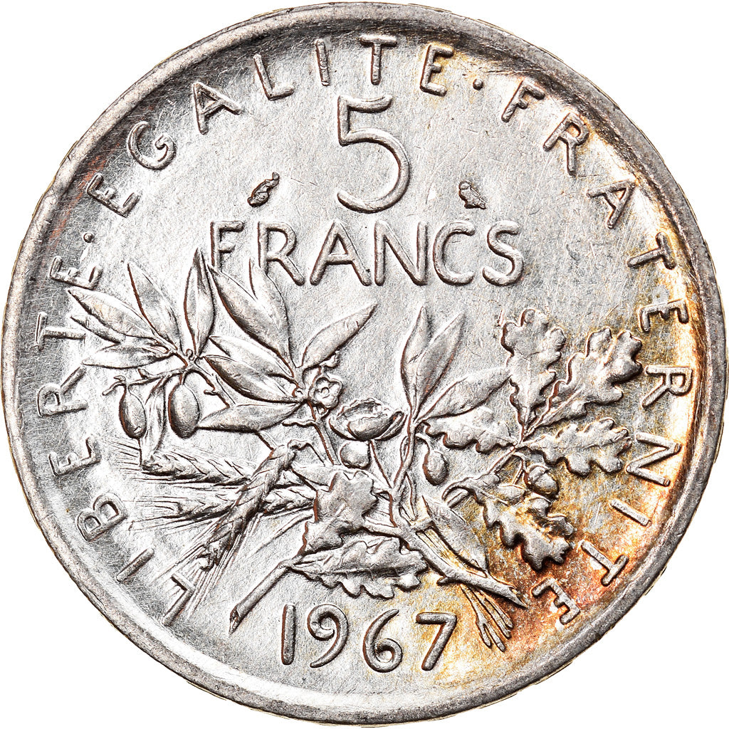 Coin, France, Semeuse, 5 Francs, 1967, Paris, AU(55-58), Silver, KM:926