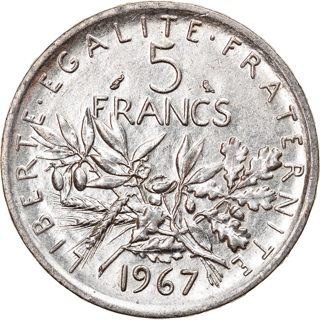 Coin, France, Semeuse, 5 Francs, 1967, Paris, AU(55-58), Silver, KM:926