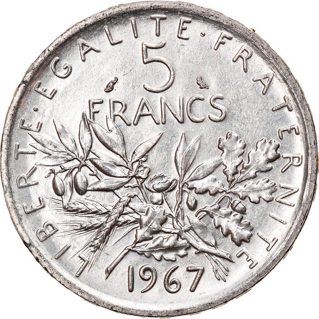 Coin, France, Semeuse, 5 Francs, 1967, Paris, AU(55-58), Silver, KM:926