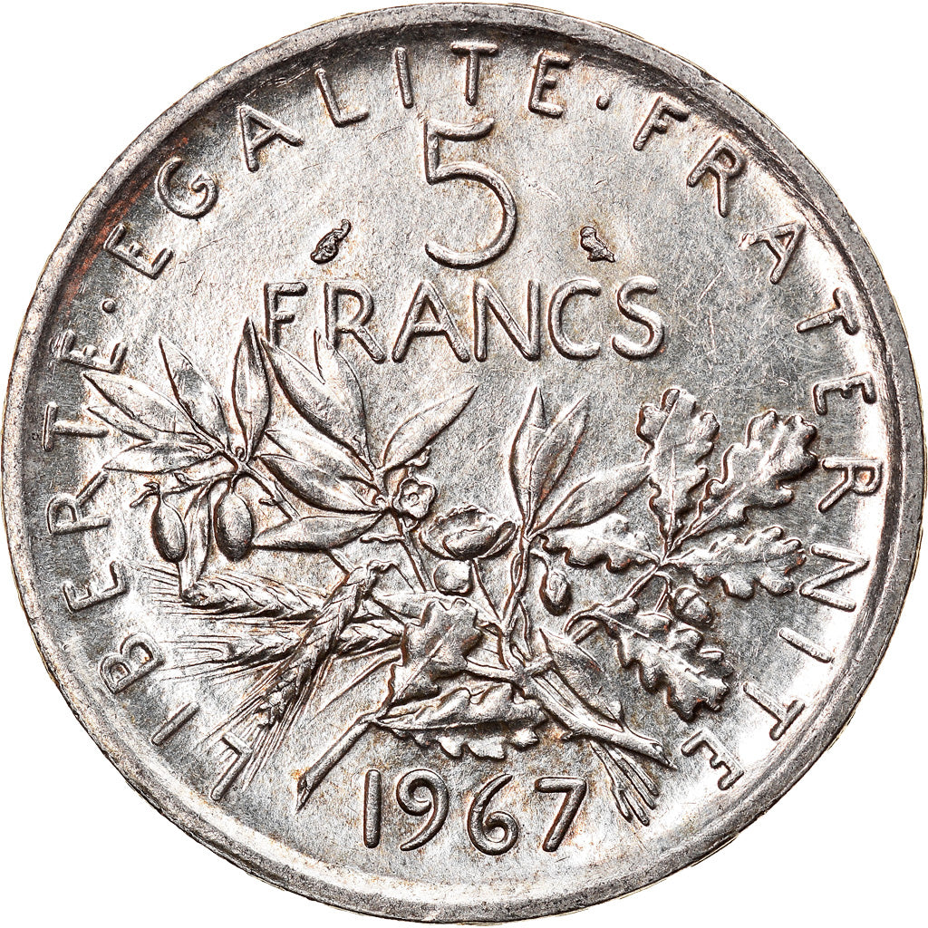 Coin, France, Semeuse, 5 Francs, 1967, Paris, AU(55-58), Silver, KM:926