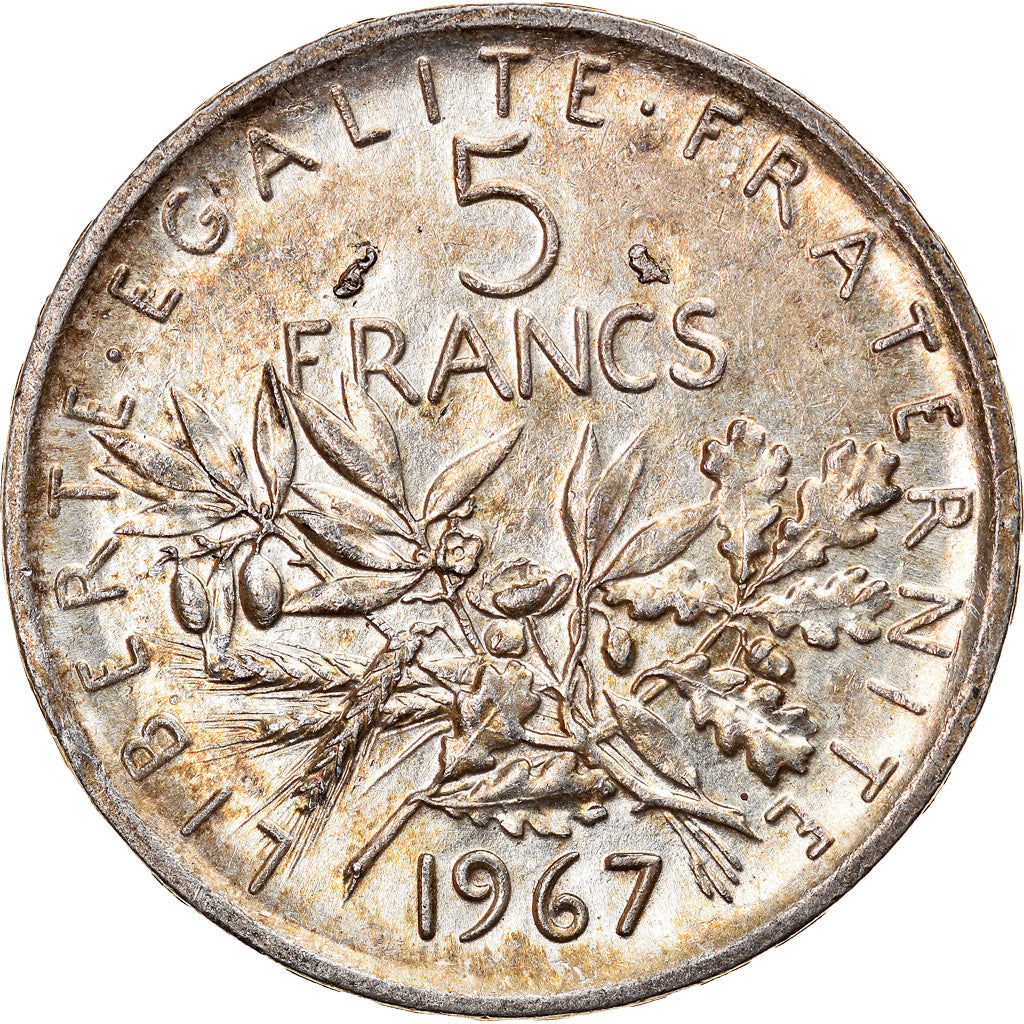 Moneda, Francia, Semeuse, 5 Francs, 1967, Paris, EBC, Plata, KM:926, Gadoury:770