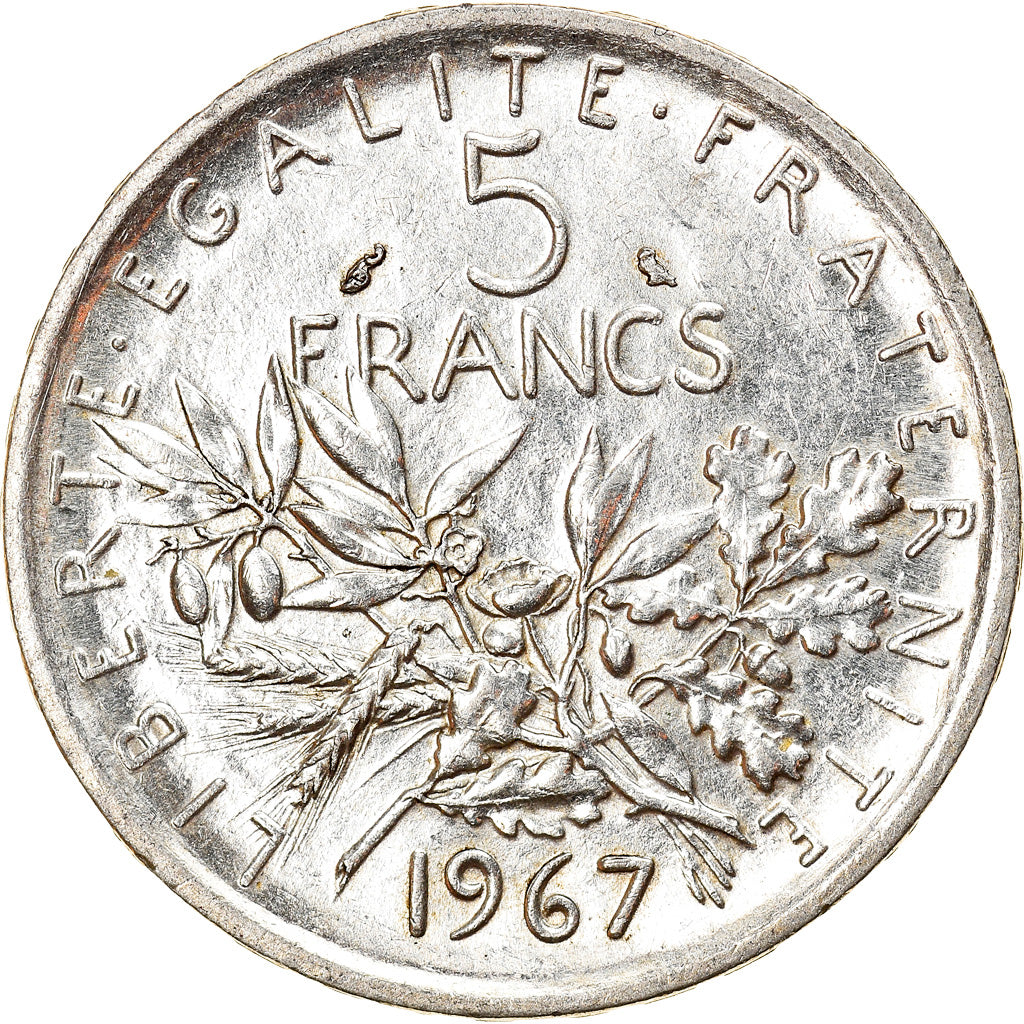 Coin, France, Semeuse, 5 Francs, 1967, Paris, AU(55-58), Silver, KM:926