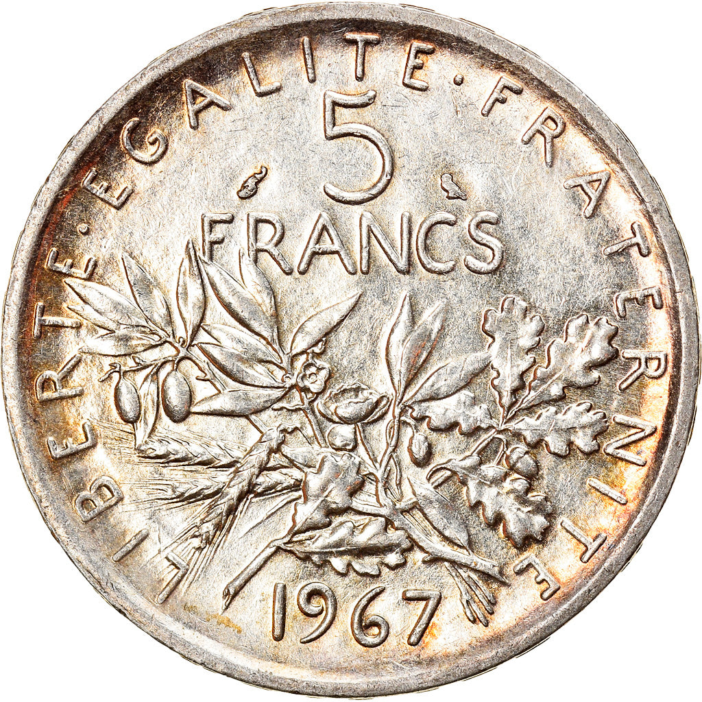 Coin, France, Semeuse, 5 Francs, 1967, Paris, AU(55-58), Silver, KM:926