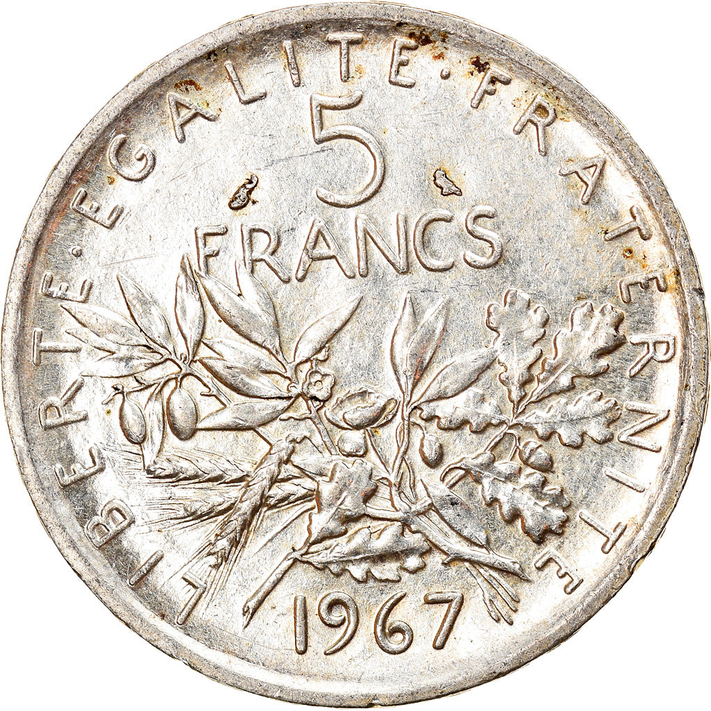 Moneda, Francia, Semeuse, 5 Francs, 1967, Paris, EBC, Plata, KM:926, Gadoury:770