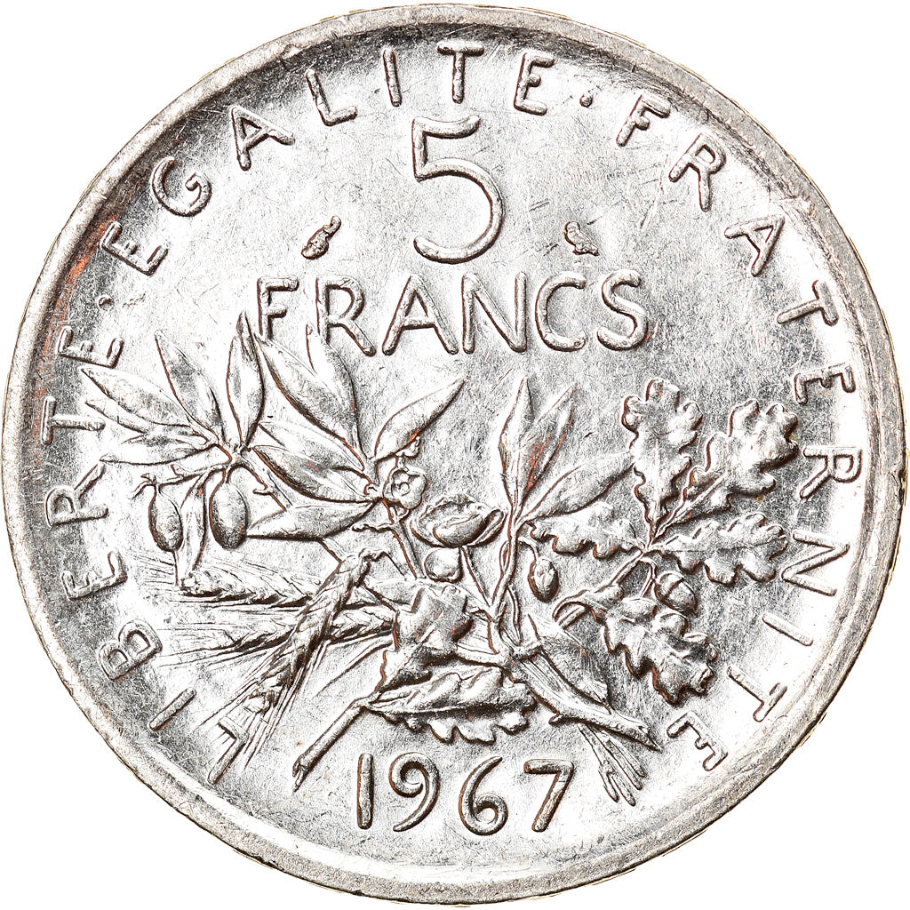 Coin, France, Semeuse, 5 Francs, 1967, Paris, AU(55-58), Silver, KM:926