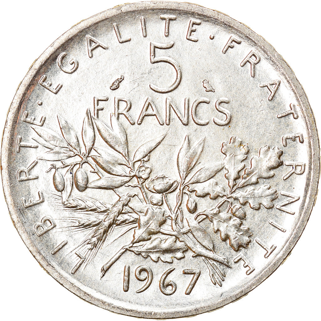 Coin, France, Semeuse, 5 Francs, 1967, Paris, AU(55-58), Silver, KM:926