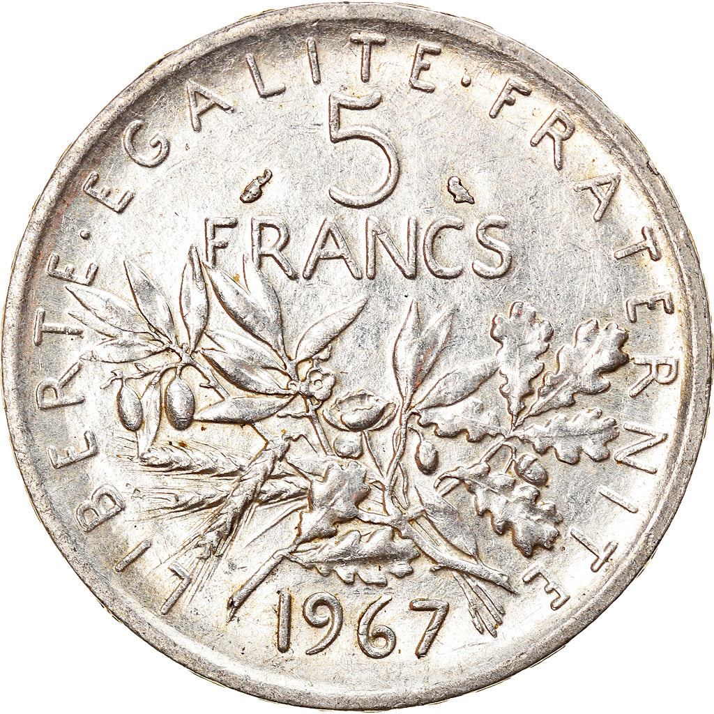 Moneda, Francia, Semeuse, 5 Francs, 1967, Paris, EBC, Plata, KM:926, Gadoury:770