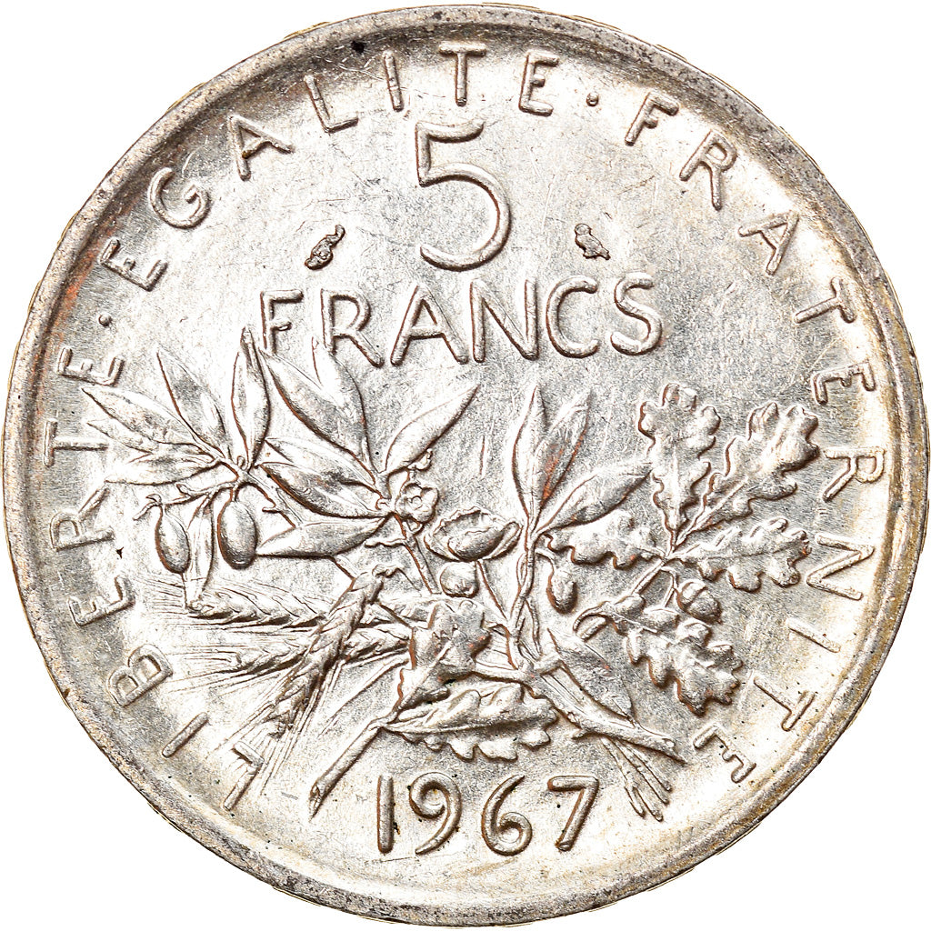 Moneda, Francia, Semeuse, 5 Francs, 1967, Paris, EBC, Plata, KM:926, Gadoury:770
