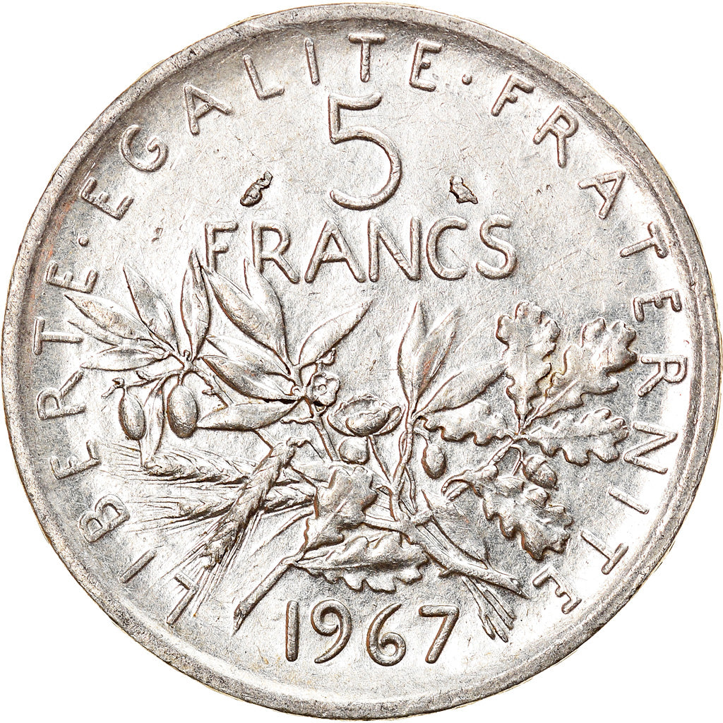 Coin, France, Semeuse, 5 Francs, 1967, Paris, AU(55-58), Silver, KM:926