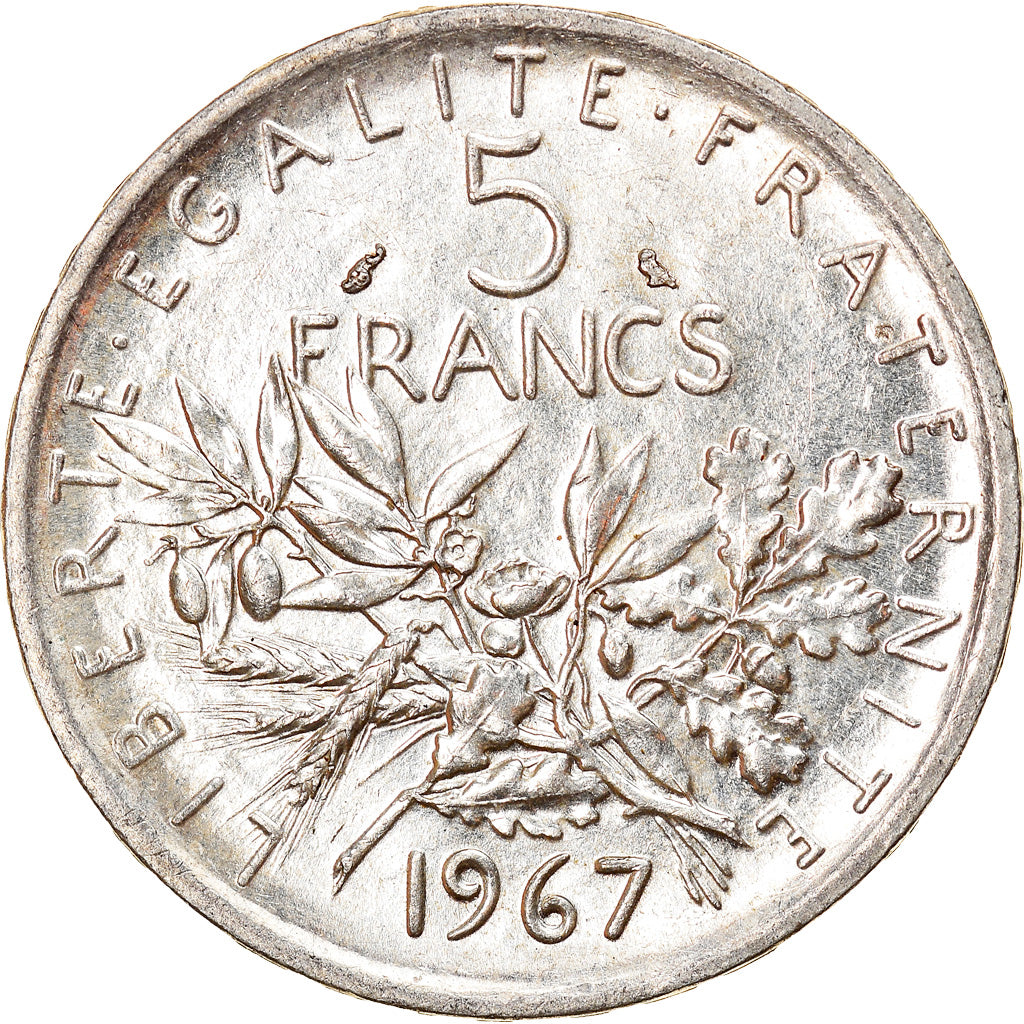 Coin, France, Semeuse, 5 Francs, 1967, Paris, AU(55-58), Silver, KM:926