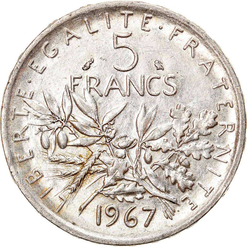 Moneda, Francia, Semeuse, 5 Francs, 1967, Paris, EBC, Plata, KM:926, Gadoury:770