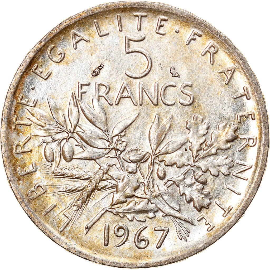 Coin, France, Semeuse, 5 Francs, 1967, Paris, AU(55-58), Silver, KM:926