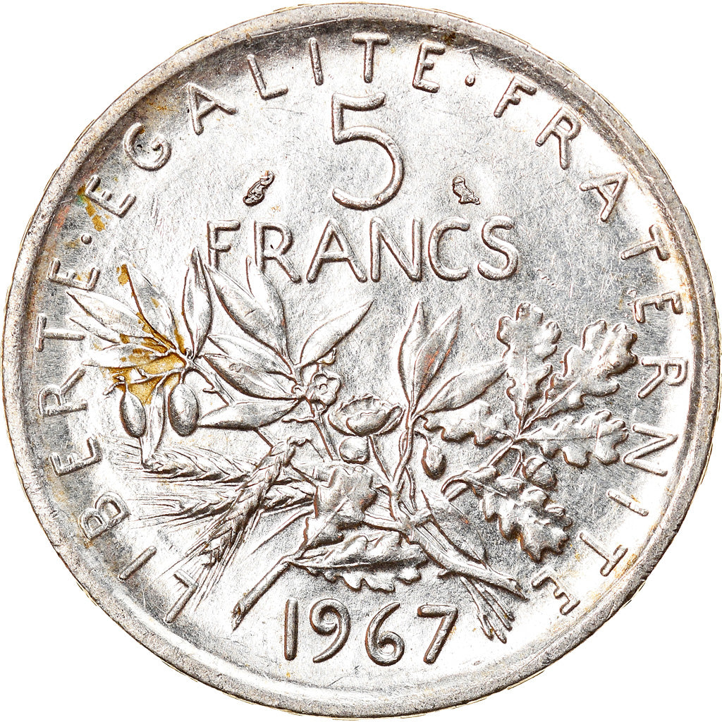 Coin, France, Semeuse, 5 Francs, 1967, Paris, AU(55-58), Silver, KM:926