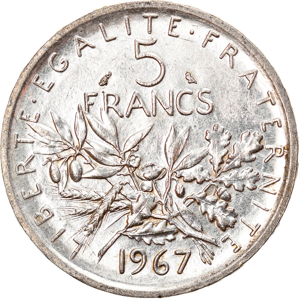 Moneda, Francia, Semeuse, 5 Francs, 1967, Paris, EBC, Plata, KM:926, Gadoury:770