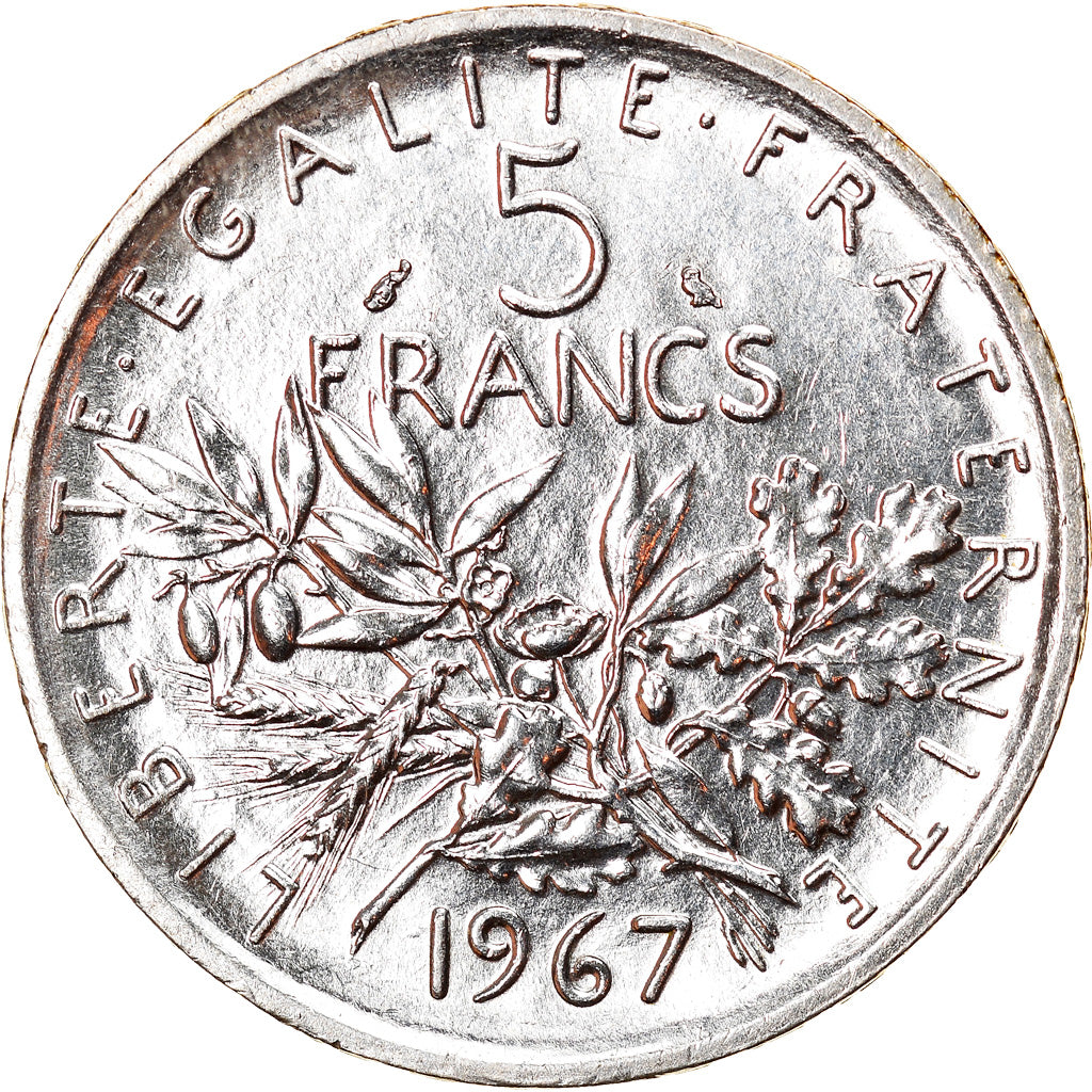 Münze, Frankreich, Semeuse, 5 Francs, 1967, Paris, VZ+, Silber, KM:926