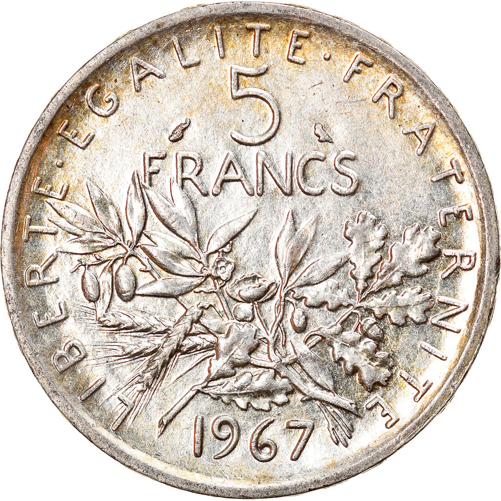 Coin, France, Semeuse, 5 Francs, 1967, Paris, MS(60-62), Silver, KM:926