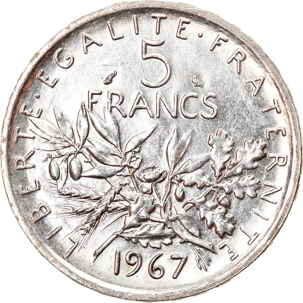 Coin, France, Semeuse, 5 Francs, 1967, Paris, MS(60-62), Silver, KM:926