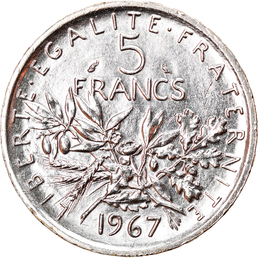 Coin, France, Semeuse, 5 Francs, 1967, Paris, MS(60-62), Silver, KM:926