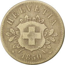 Munten, Zwitserland, 10 Rappen, 1850, Strasbourg, FR, Billon, KM:6