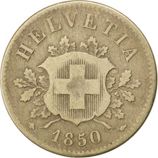 Coin, Switzerland, 10 Rappen, 1850, Strasbourg, VF(20-25), Billon, KM:6