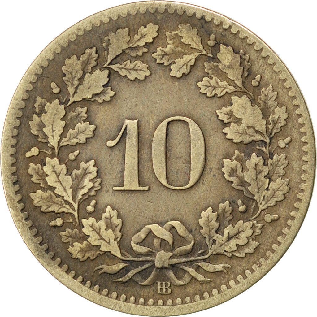 Coin, Switzerland, 10 Rappen, 1850, Strasbourg, VF(20-25), Billon, KM:6
