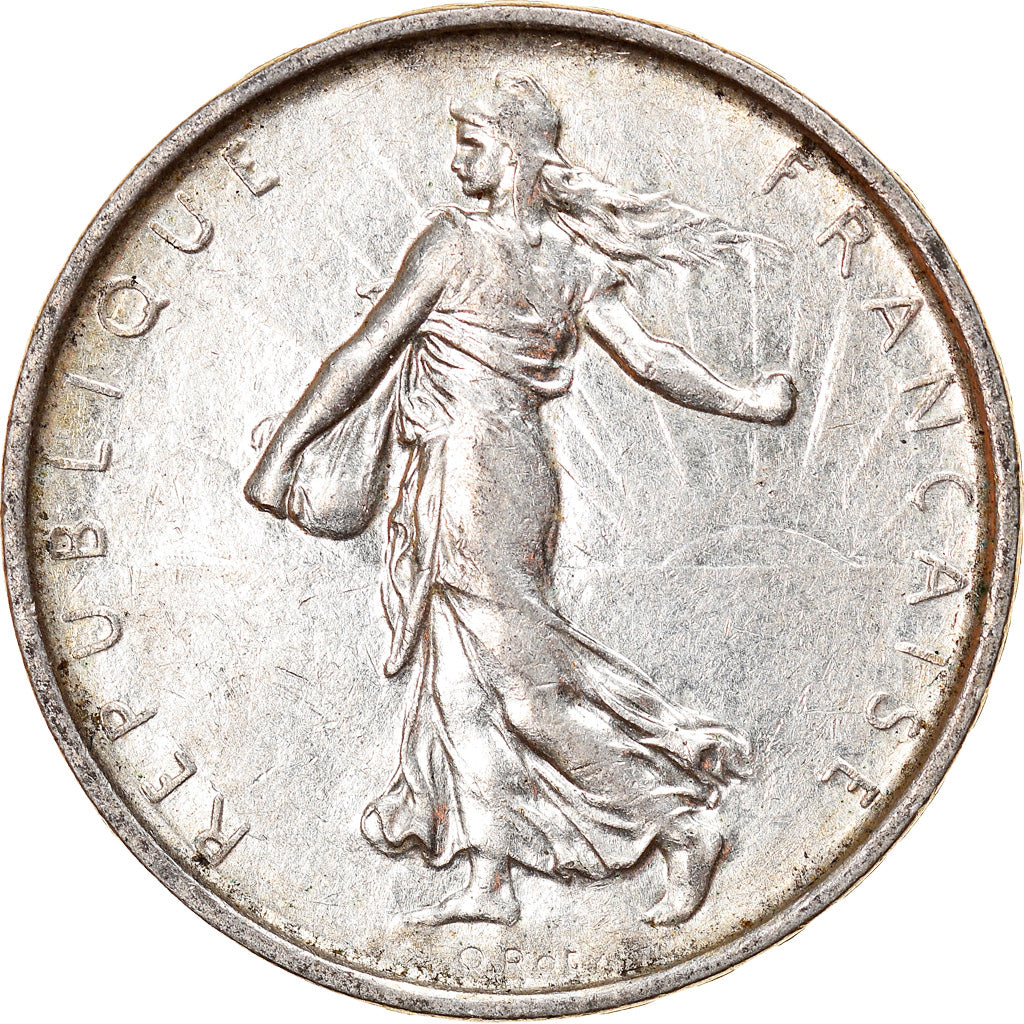 Moeda, França, Semeuse, 5 Francs, 1968, AU(55-58), Prata, KM:926, Gadoury:770