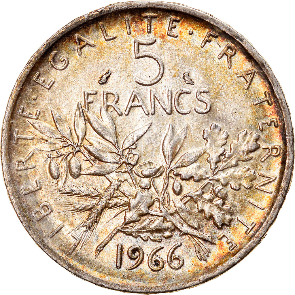 Münze, Frankreich, Semeuse, 5 Francs, 1966, Paris, VZ, Silber, KM:926