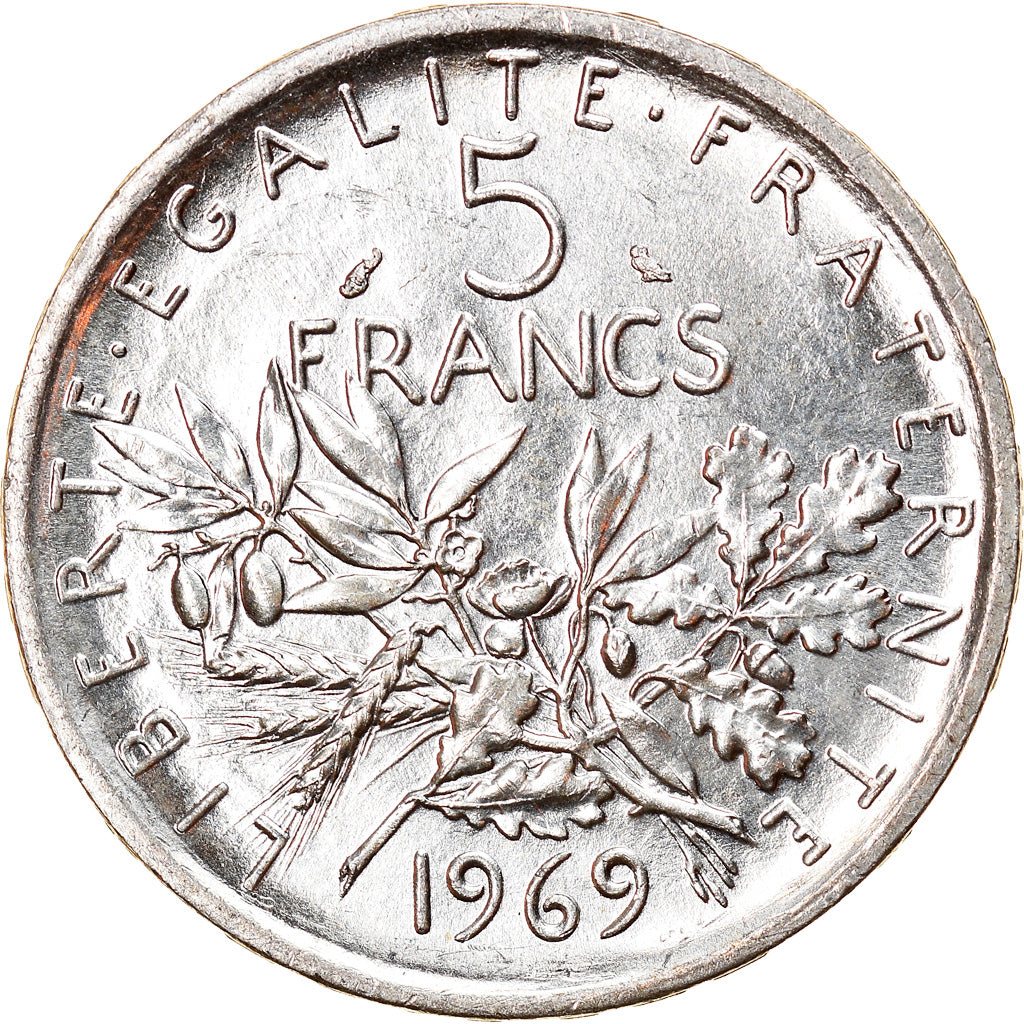 Coin, France, Semeuse, 5 Francs, 1969, Paris, MS(63), Silver, KM:926