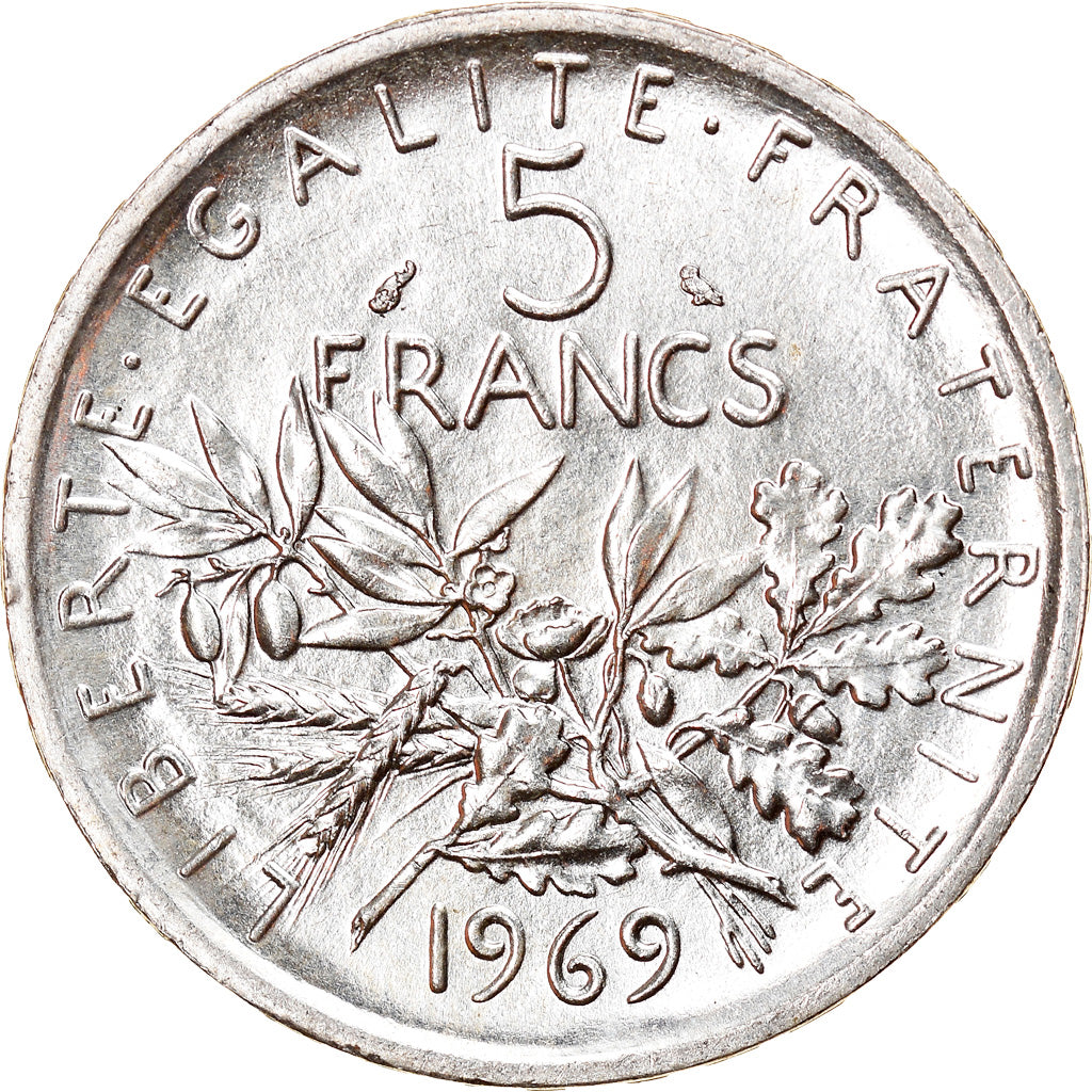 Monnaie, France, Semeuse, 5 Francs, 1969, Paris, SPL, Argent, Gadoury:770