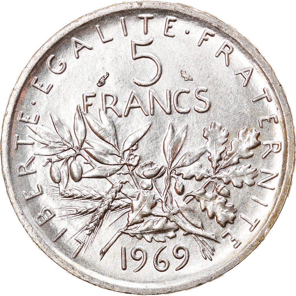 Coin, France, Semeuse, 5 Francs, 1969, Paris, MS(63), Silver, KM:926