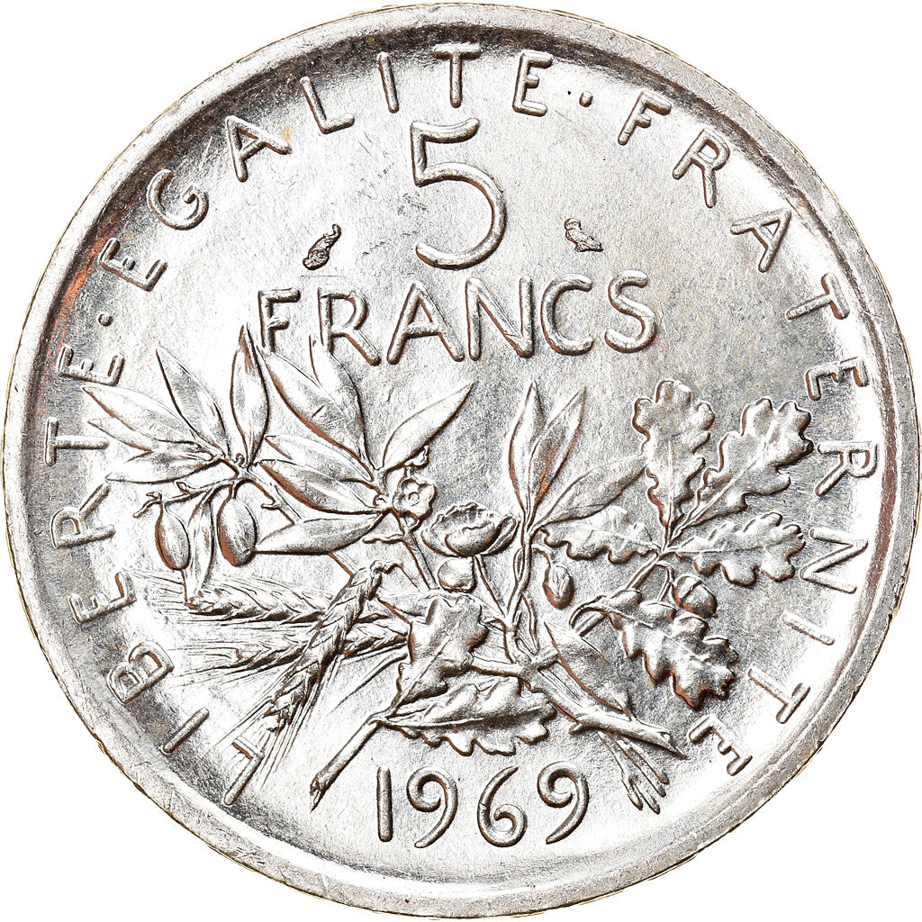 Coin, France, Semeuse, 5 Francs, 1969, Paris, MS(63), Silver, KM:926