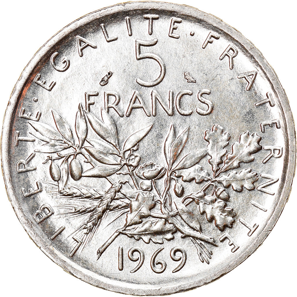 Coin, France, Semeuse, 5 Francs, 1969, Paris, MS(63), Silver, KM:926