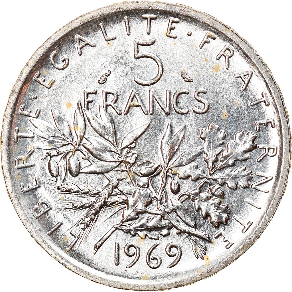 Coin, France, Semeuse, 5 Francs, 1969, Paris, MS(63), Silver, KM:926