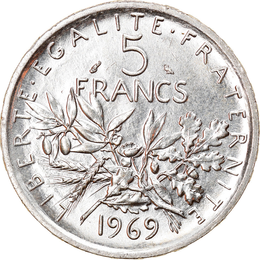 Coin, France, Semeuse, 5 Francs, 1969, Paris, MS(63), Silver, KM:926