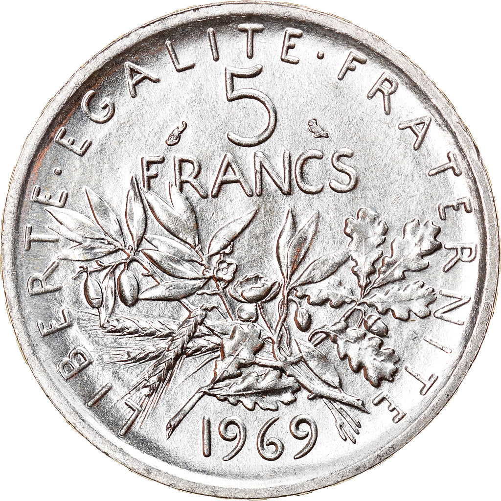 Coin, France, Semeuse, 5 Francs, 1969, Paris, MS(63), Silver, KM:926