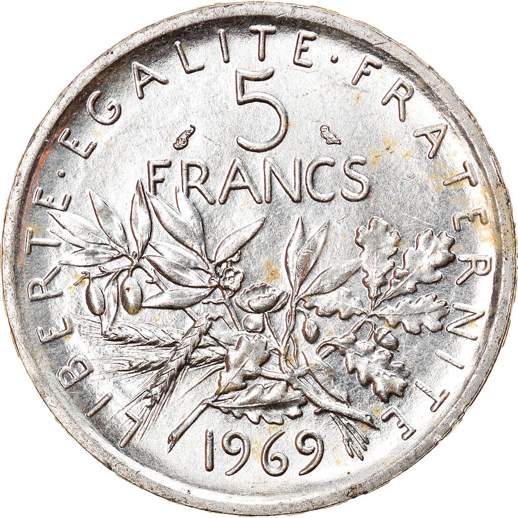 Coin, France, Semeuse, 5 Francs, 1969, Paris, MS(63), Silver, KM:926