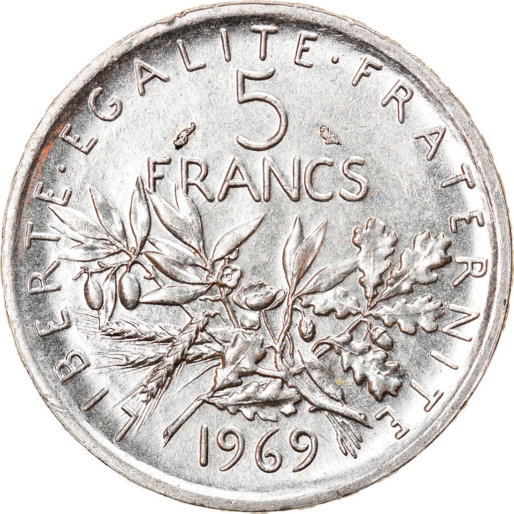 Coin, France, Semeuse, 5 Francs, 1969, Paris, MS(63), Silver, KM:926