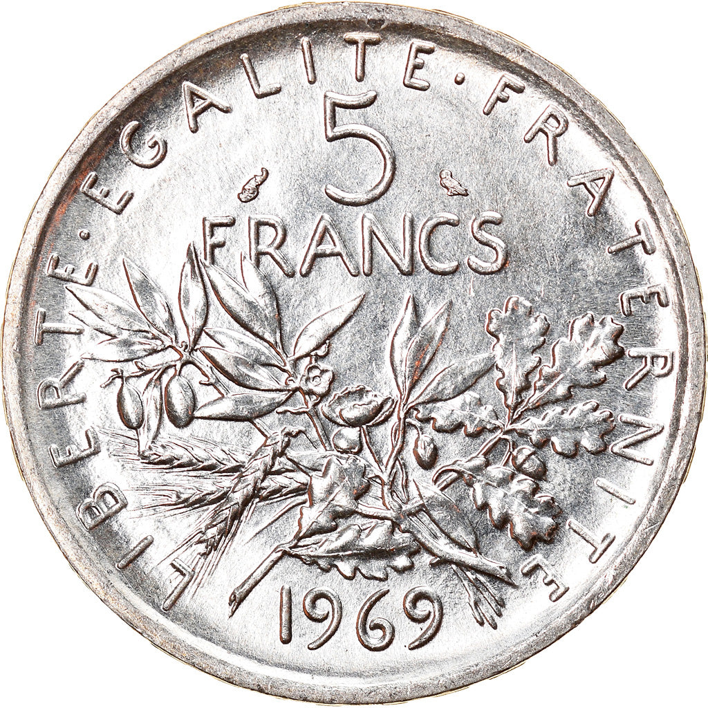 Coin, France, Semeuse, 5 Francs, 1969, Paris, MS(63), Silver, KM:926
