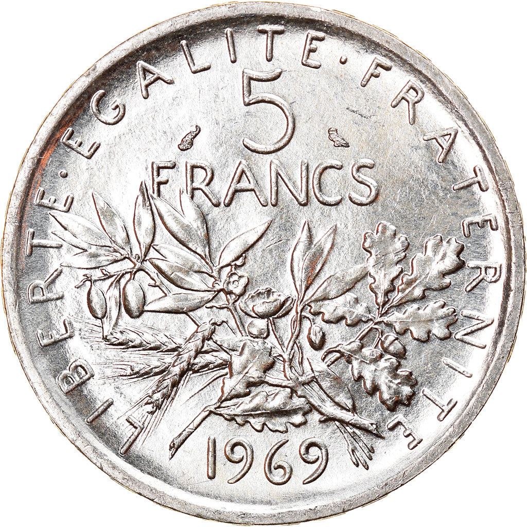 Coin, France, Semeuse, 5 Francs, 1969, Paris, MS(63), Silver, KM:926
