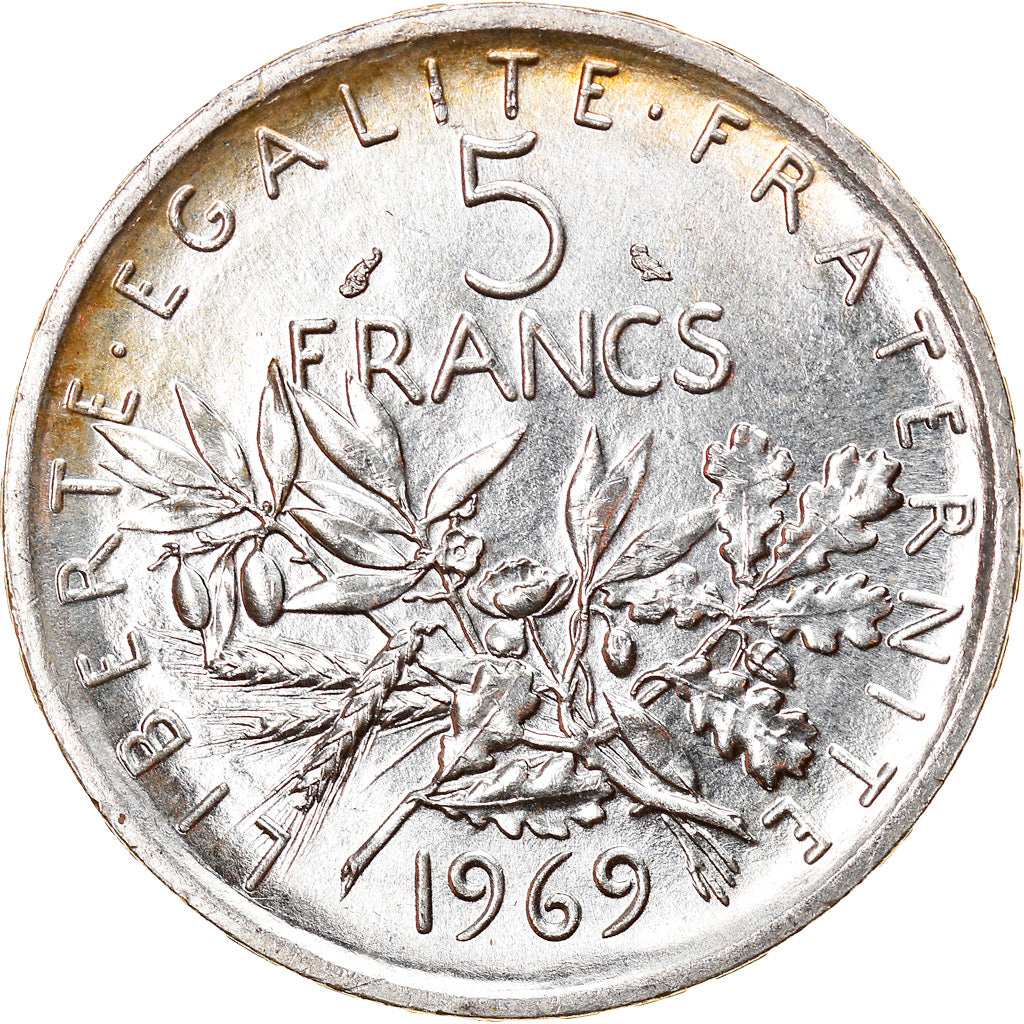 Coin, France, Semeuse, 5 Francs, 1969, Paris, MS(63), Silver, KM:926