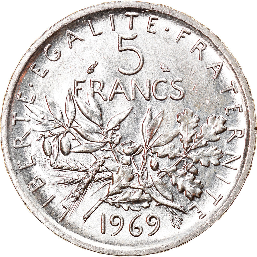Coin, France, Semeuse, 5 Francs, 1969, Paris, MS(63), Silver, KM:926