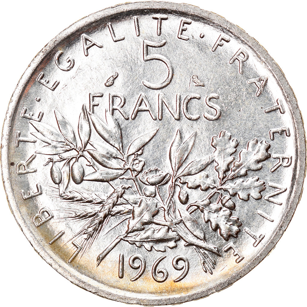 Coin, France, Semeuse, 5 Francs, 1969, Paris, MS(63), Silver, KM:926